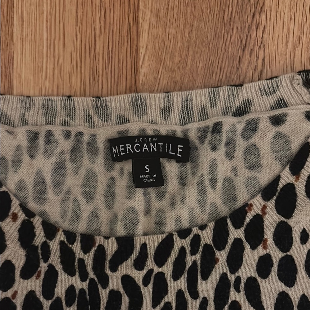 J. Crew Leopard Print Long Sleeve Top - Black and Tan - Picture 2 of 3